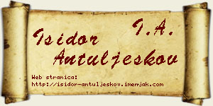 Isidor Antuljeskov vizit kartica